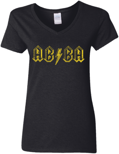 Abba Lightning Bolt Ladies' V Neck T Shirt - Im Into Butt Stuff (600x600), Png Download