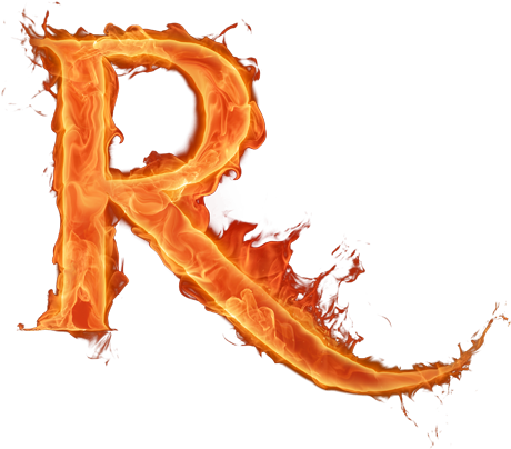 Alfabeto Hecho Con Fuego - Letra R De Fogo Png (478x415), Png Download