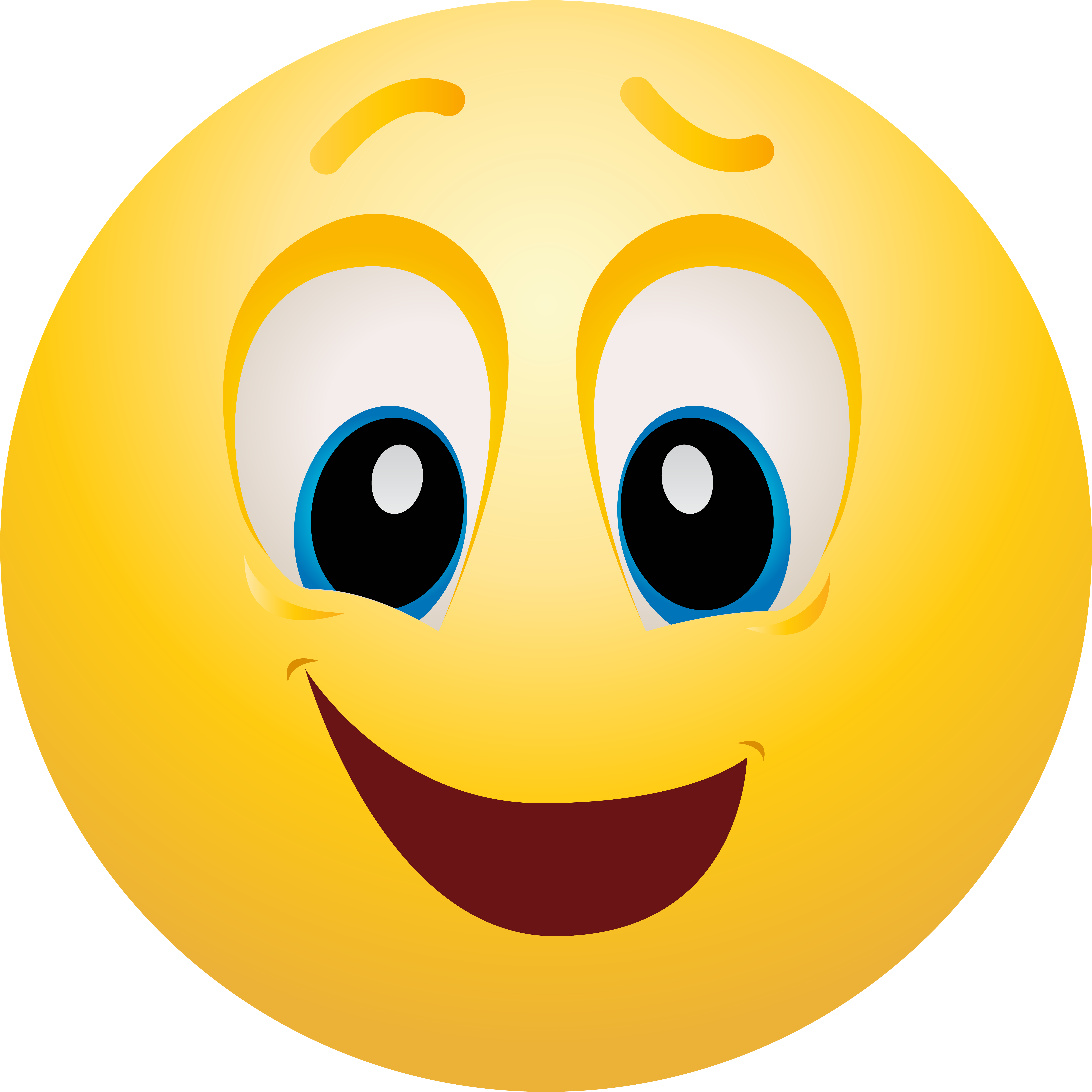Feeling Happy Emoticon (8000x8000), Png Download