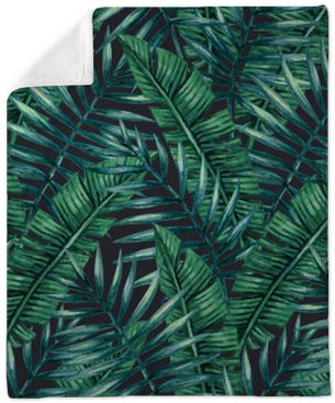 Watercolor Tropical Palm Leaves Seamless Pattern - Cheap Women's Watch Nation Style Flower Round Dial (400x400), Png Download