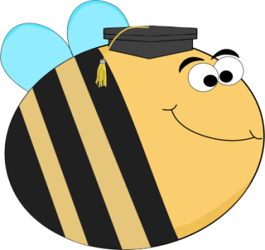 Funny Bee Wearing A Graduation Cap - Thank You Bee Clipart (375x353), Png Download