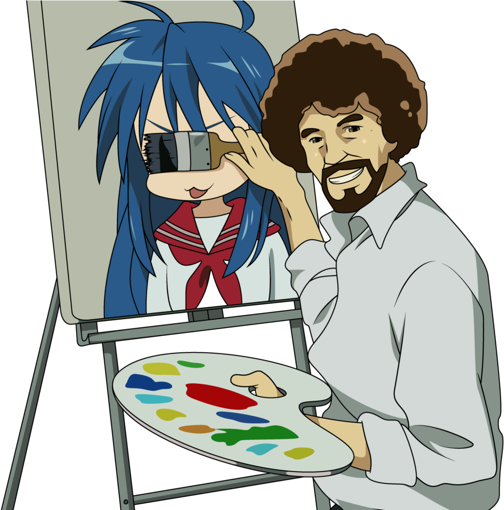 1557511 - Sayonara Zetsubou Sensei Bob Ross (1680x1050), Png Download