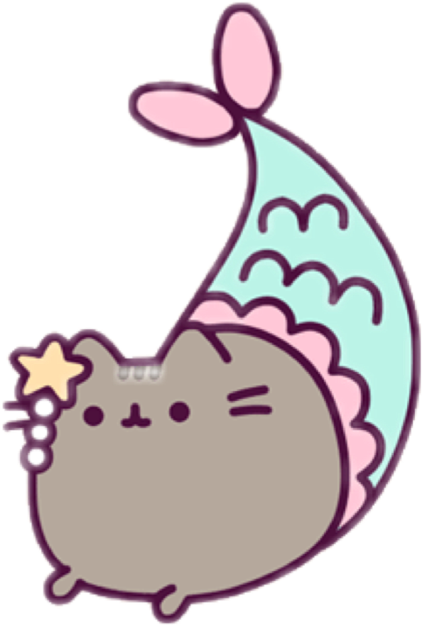 Pusheen Mermaid Pusheenmermaid Banner Black And White - Mermaid Pusheen Coloring Pages (768x1024), Png Download