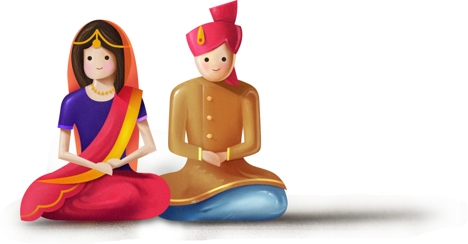We Are A Digital Agency Ready To Disrupt The Indian - Indian Wedding Cartoon Png (952x496), Png Download