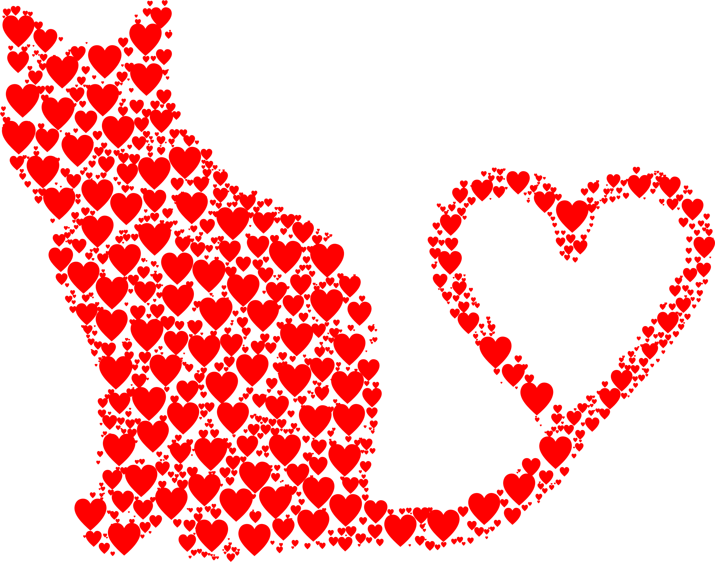 Emoji Cat Heart Eyes Png - Cat Heart Png (2301x1808), Png Download