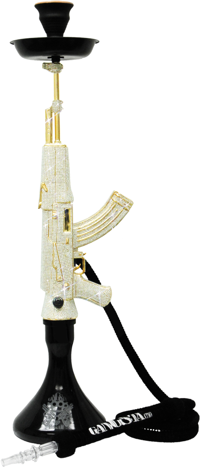 $$$hooter Diamond - “ - Diamond Ak 47 Hookah (440x1000), Png Download