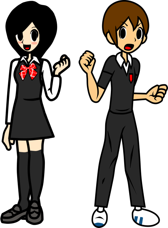Double Date Couple - Rhythm Heaven Fever Boy (559x758), Png Download