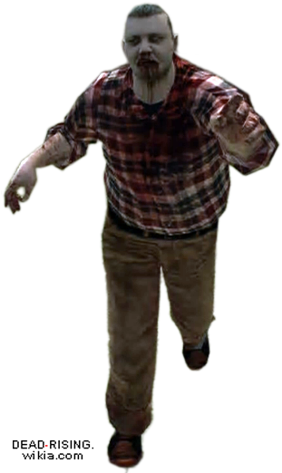 Dead Rising Zombie Man Fat Plaid Shirt - Dead Rising Zombie Png (314x528), Png Download