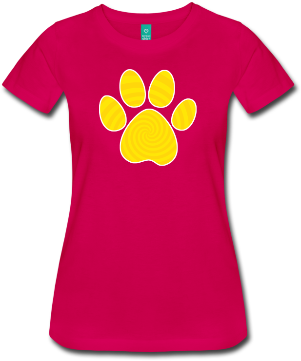 Dog Paw Print, Yellow Spiral T-shirt - T-shirt (800x800), Png Download
