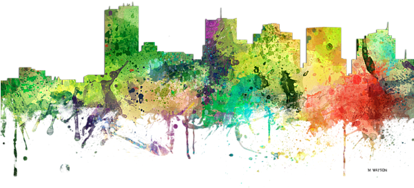 Click And Drag To Re-position The Image, If Desired - Trademark Fine Art Mw0534-c1624gg Phoenix Arizona Skyline (600x399), Png Download