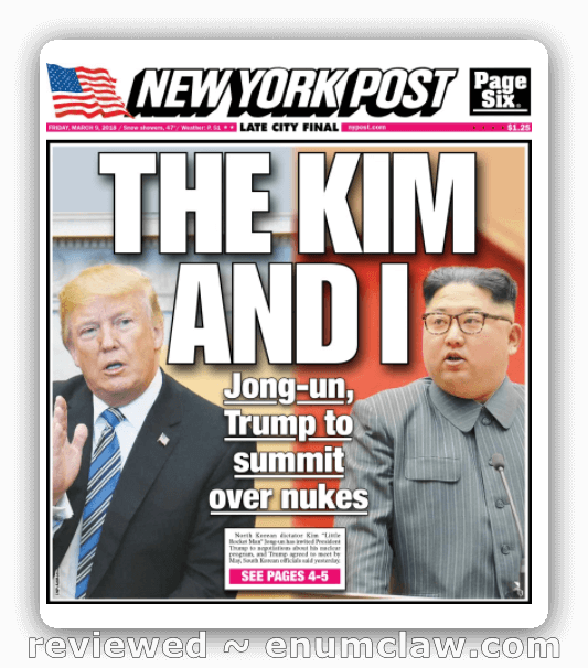 Trump Kim Jong Un Meeting - New York Post (533x606), Png Download
