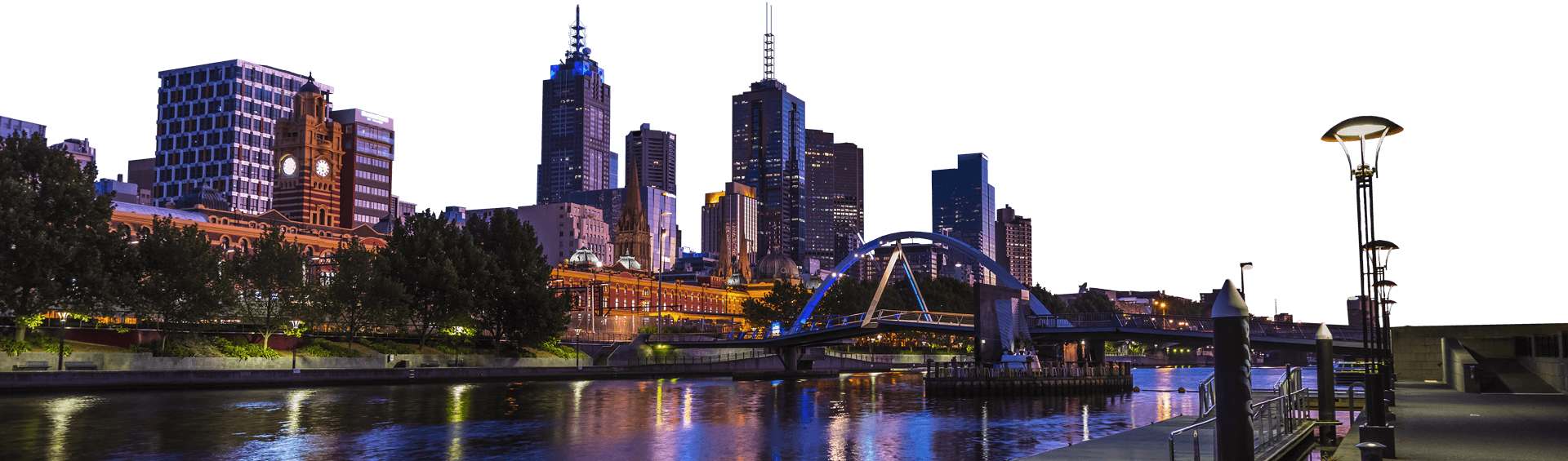 Melbourne City Skyline Png Image - Melbourne City Centre (1920x565), Png Download
