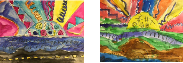 They Did An Awesome Job Creating A Sunset Using Various - Modern Art (620x215), Png Download