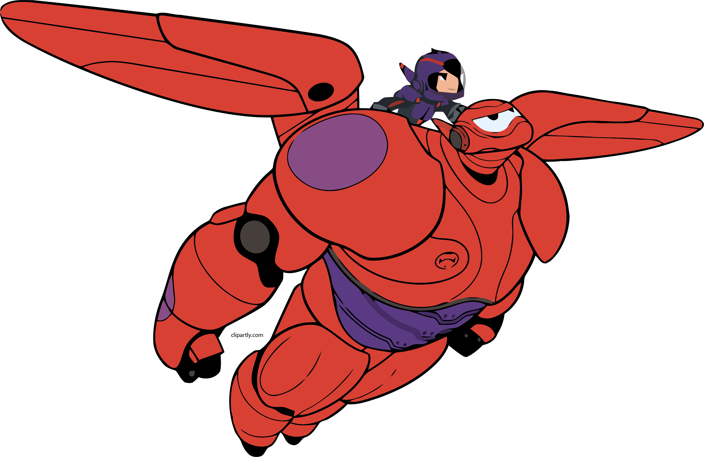 Baymax Hiro Fly Png Clipart - Disney Big Hero 6 Clipart (2907x1888), Png Download