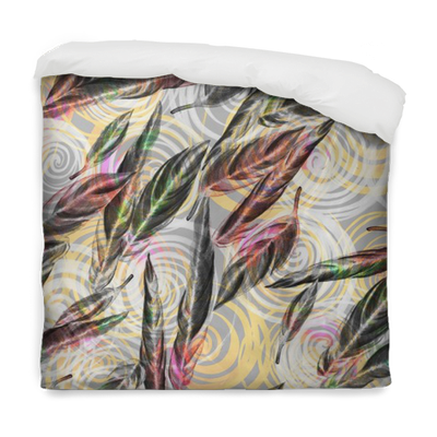 Colorful Watercolor Leaves Of Exotic Calathea Whitestar - Textile (400x400), Png Download