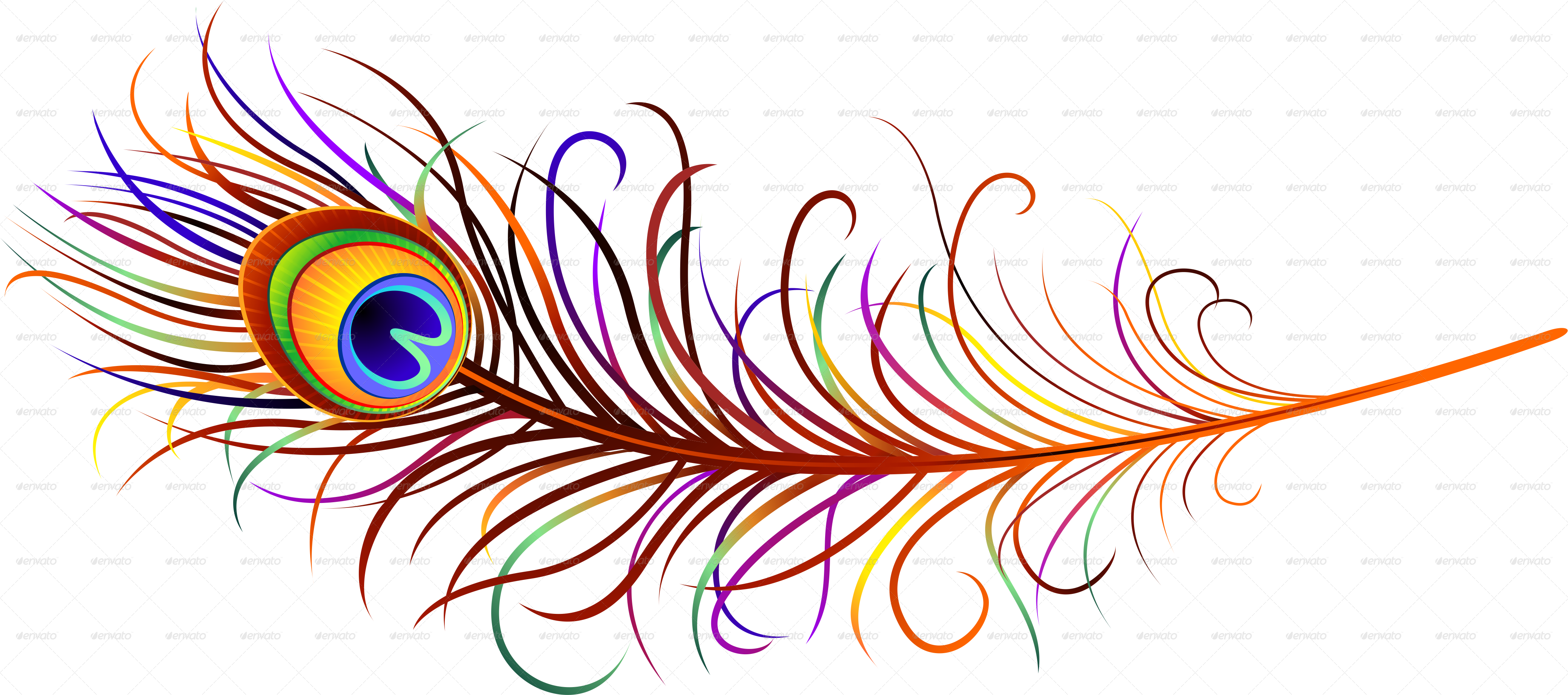 Image Transparent Stock Flute Clipart Mor Pankh - Peacock Feather Png Clipart (4156x1842), Png Download