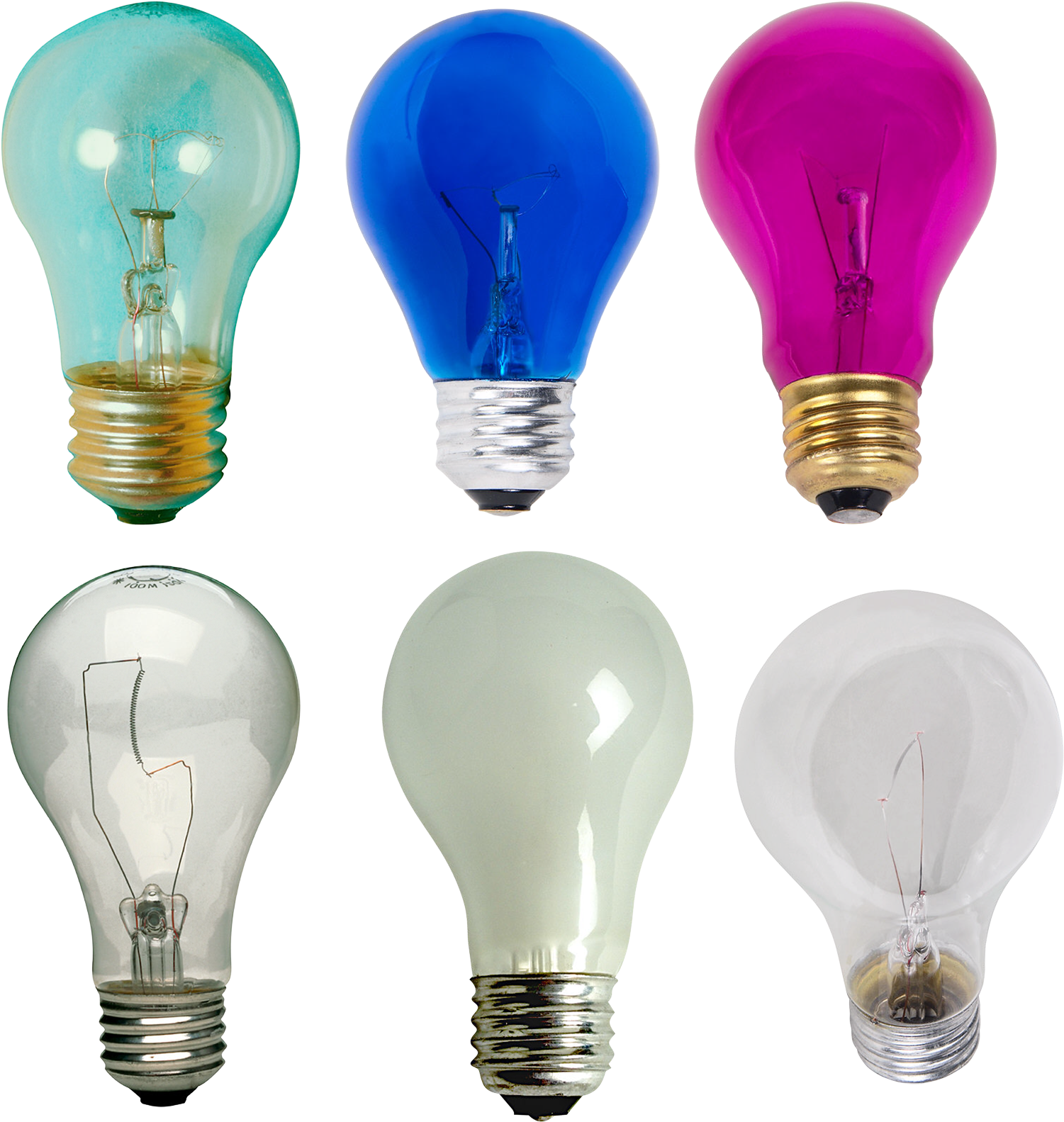 Set Of Light Bulbs - Lamp (1604x1684), Png Download