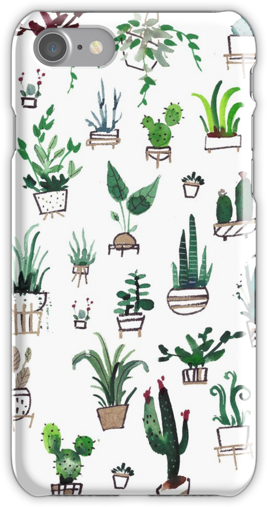 Succulent Plants Watercolor Iphone 7 Snap Case - Succulent Plants Watercolor Tasche (750x1000), Png Download