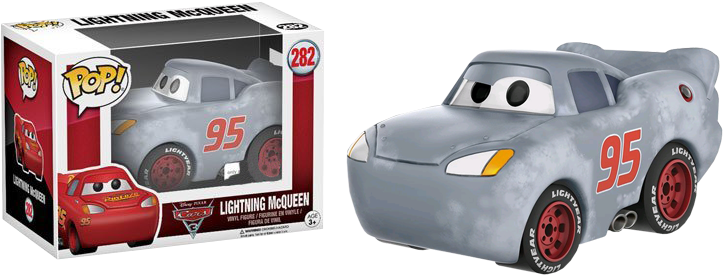 Lightning Mcqueen Primer Grey Pop Vinyl Figurine - Lightning Mcqueen Funko Pop (748x312), Png Download