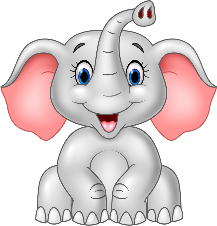 165 [преобразованный] - Cute Baby Elephant Cartoon (758x800), Png Download