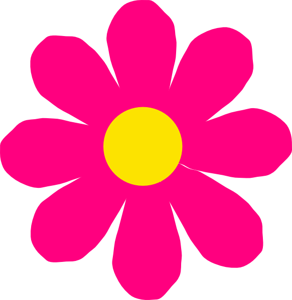 Barbie Clipart Flower - Pink Flower Clipart (582x599), Png Download