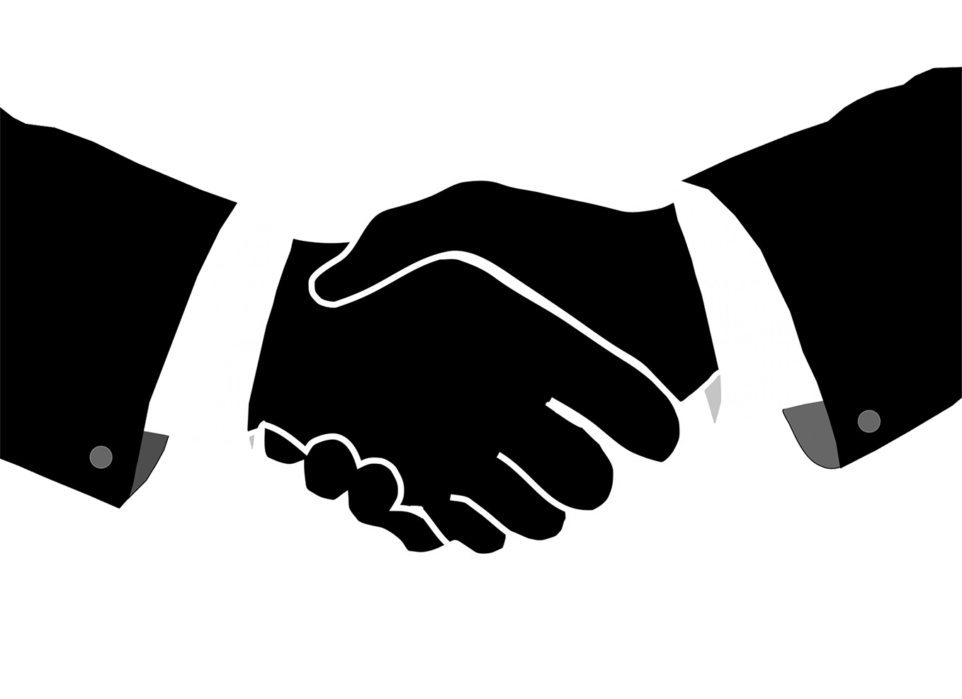 Free Icons Png - Shaking Hands Silhouette Png (1358x987), Png Download
