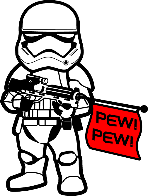 1st Order Stormtrooper Pew Pew Sticker - Stormtrooper Pew Pew (505x665), Png Download