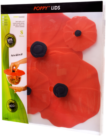 Poppy Lids 2 - Charles Viancin Poppy Lid Set Of 4 Assorted Sizes (500x500), Png Download