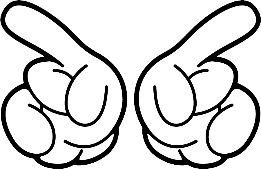 Mickey Mouse Hand Png Svg Download - Mickey Mouse Hand Clipart (966x629), Png Download