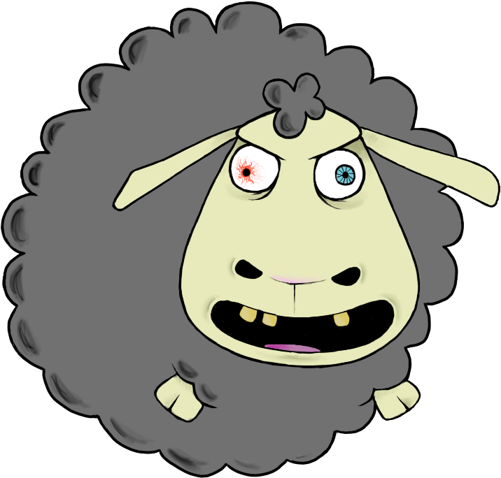 Agressive Sheep's - Sheep Black Dibujo (749x706), Png Download