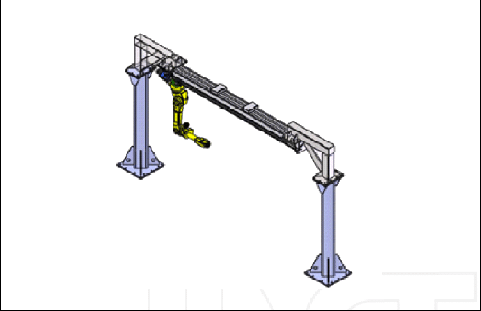 An Example Robot Configuration Where A Robot Arm Is - Robotic Arm On Rail (691x447), Png Download