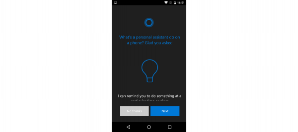 Microsoft 2015 Cortana Andro - Android (602x268), Png Download