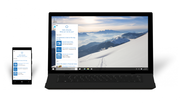 Windows 10 Brings Cortana To The Desktop - Cortana Pc Windows 10 (640x365), Png Download