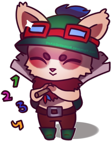 Teemo Cheeb To Sign Off The Day 3 I Should Draw Simple - Drawing (400x525), Png Download