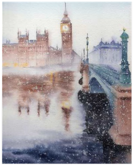 Handwork Watercolor Illustration - Big Ben (400x400), Png Download