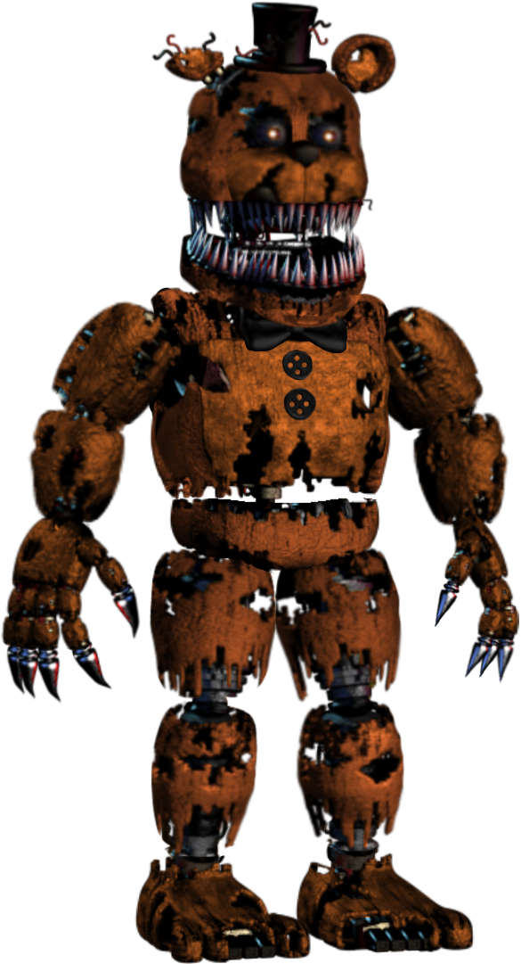 Nightmare Unwithered Freddy - Five Nights At Freddy's - Nightmare Freddy 5 Inch Action (1181x1181), Png Download