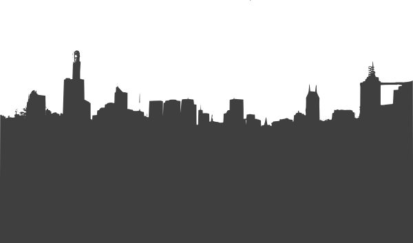 Construction Vector Cityscape - City Skyline Silhouette (600x353), Png Download