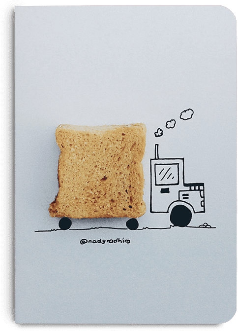 Dailyobjects Toast Truck A6 Notebook Plain Buy Online - Toast (600x680), Png Download