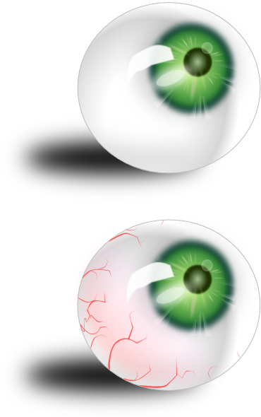 This Free Clipart Png Design Of Eyeballs Green And (396x593), Png Download