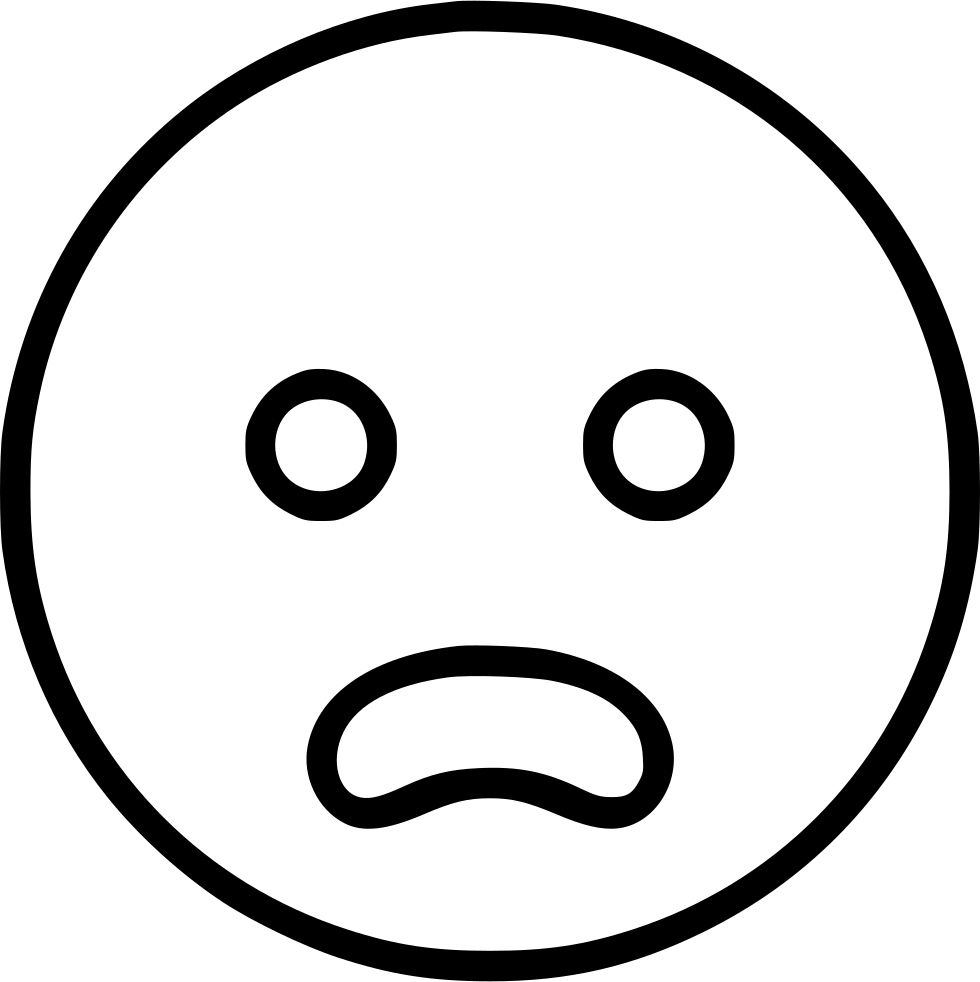 Frowning With Open Mouth - Emoticon (980x982), Png Download