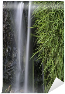 Detail Landscape Image Of Waterfall Flowing Over Grassy - Watercolor Painting Of Detail Landscape Image Of Waterfall (400x400), Png Download