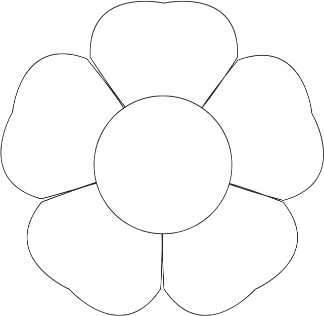 9 Best Flower Jack O Lanterns Images On Pinterest Craft - Flower Template 5 Petals (640x640), Png Download