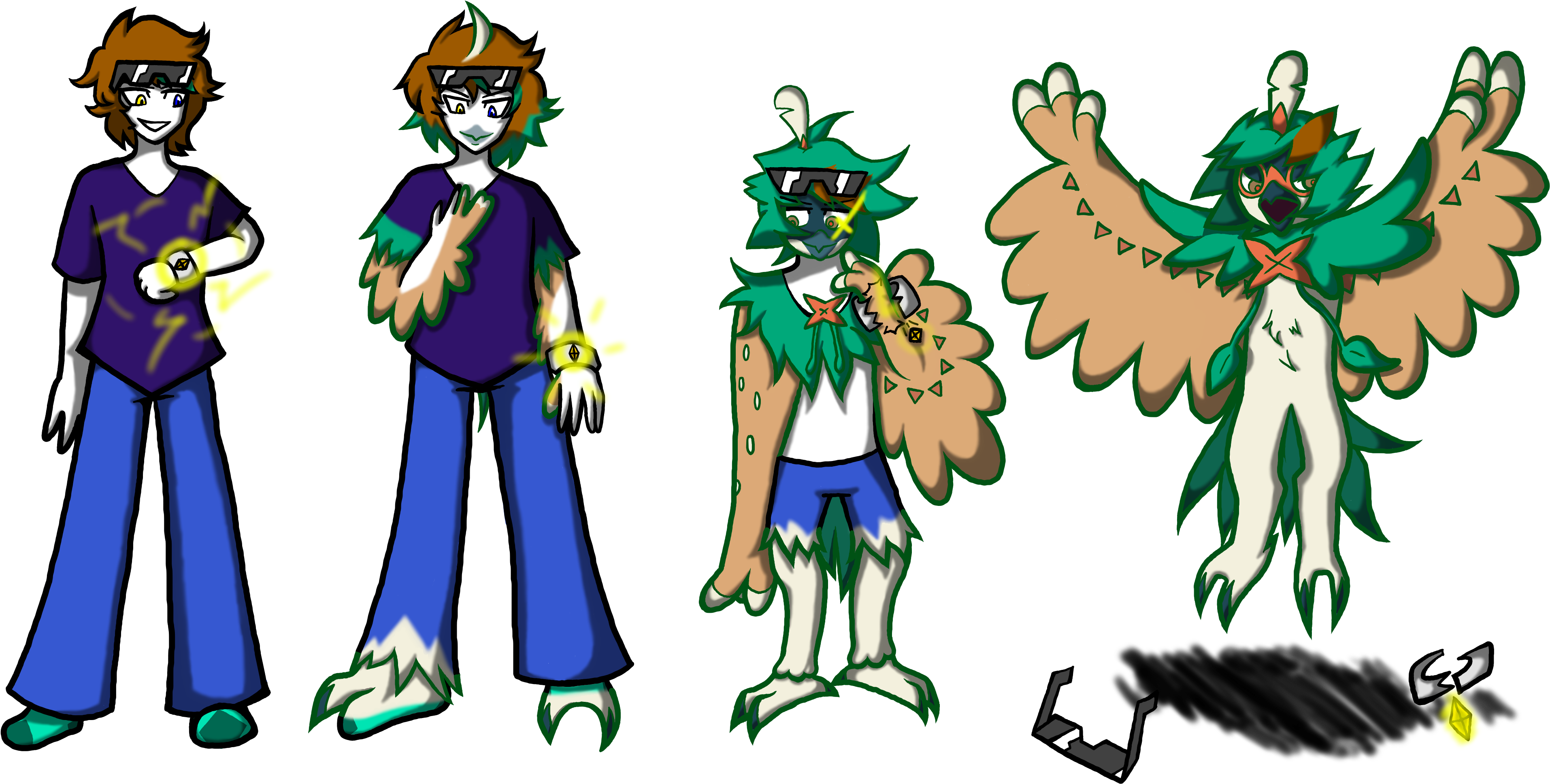 Alolan Z-vacation - Decidueye Tf - Drawing (3964x2448), Png Download