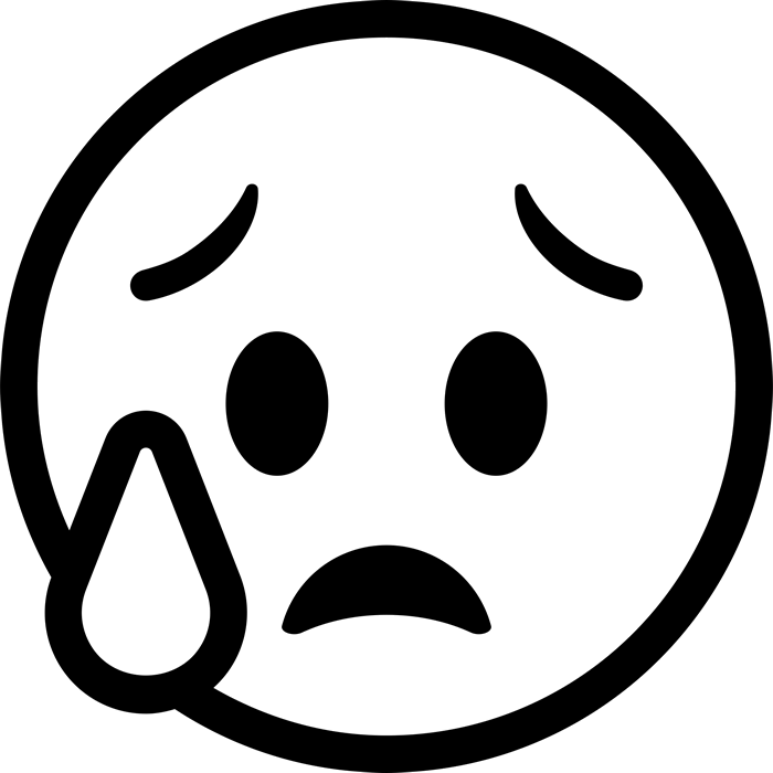 Download Open Mouth And Cold Sweat Emoji Rubber Stamp Sweat Emoji Black And White PNG Image
