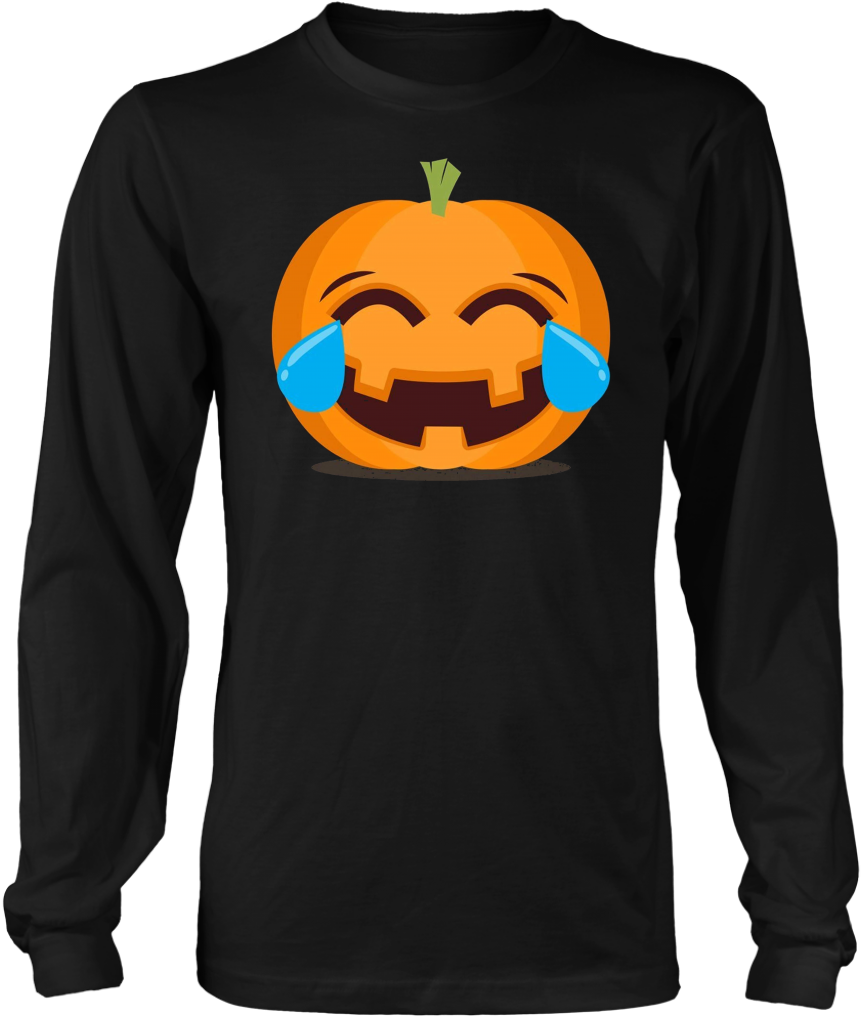 Happy Halloween Emoji Pumpkin Tears Of Joy T-shirt - T-shirt (1024x1024), Png Download