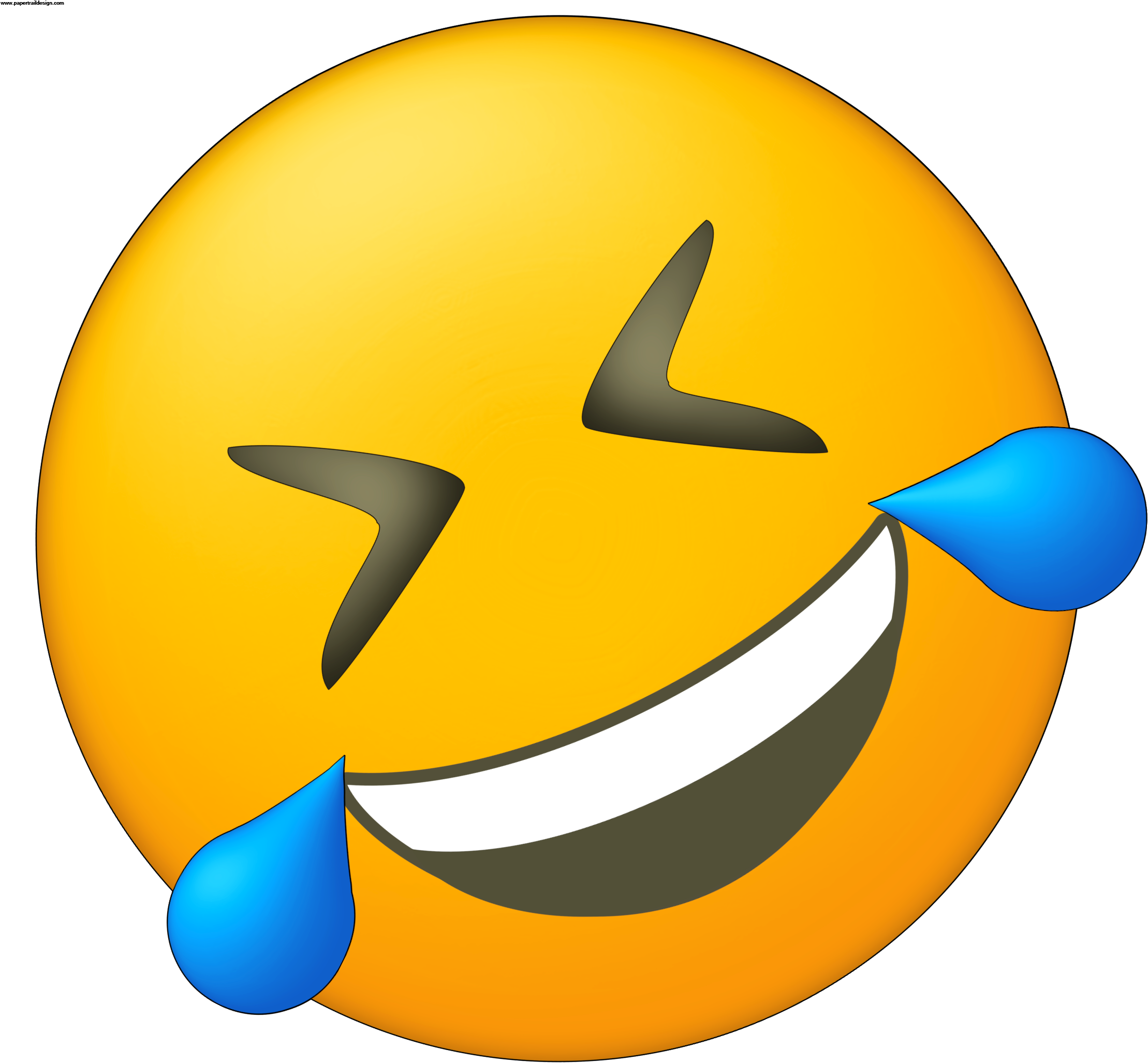 Rick Pumpkin Stencil And Colouring Pages Unicorn Emoji - Crying Laughing Emoji (2257x2083), Png Download