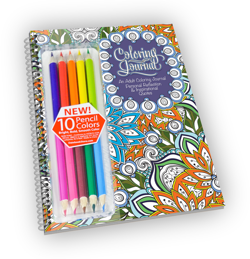 Next - Adult Coloring Journal - Includes Colored Pencils - (1162x894), Png Download