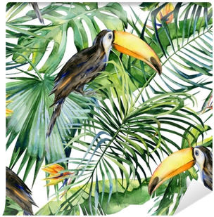 Seamless Watercolor Illustration Of Toucan Bird - Watercolor Illustration Free Jungle (400x400), Png Download