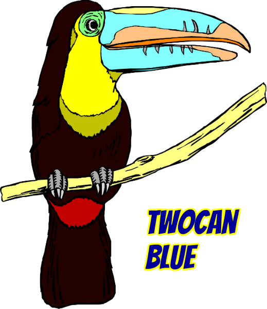 Twocan Blue Live At - Birds In The Zoo Clipart (519x602), Png Download