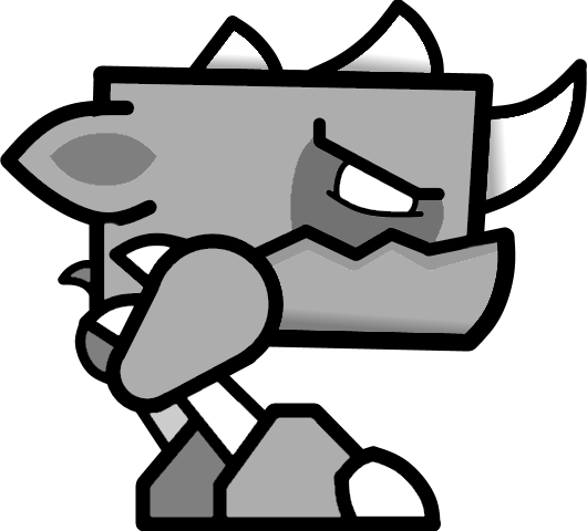 Robot10 - Geometry Dash Block Png (530x480), Png Download